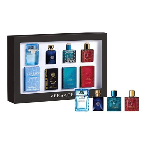 versace 4 piece mini gift set for men|versace men cologne set.